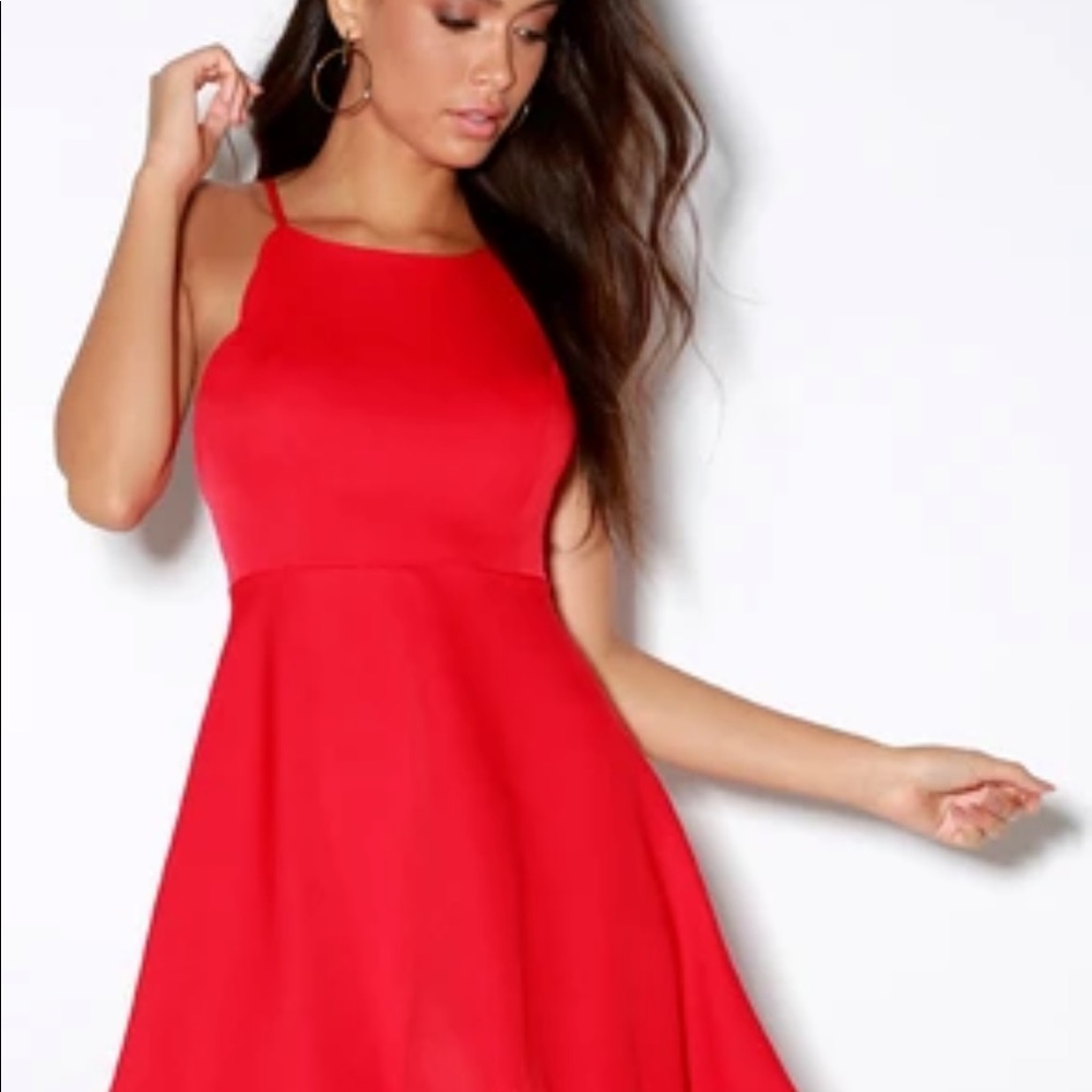 Red Backless Mini Dress